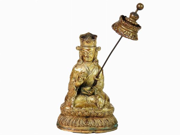 A Gilt Bronze of Padmasambhava  (Tibet, 18th Century)  - Auction Furniture and Old Master Paintings - First Session - II - Maison Bibelot - Casa d'Aste Firenze - Milano