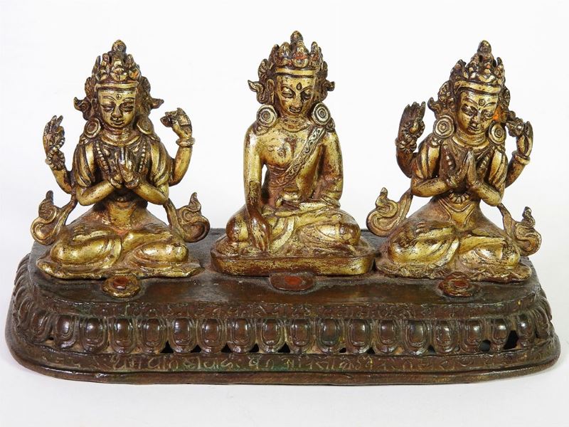 Bronzo Raffigurante Tre Divinità