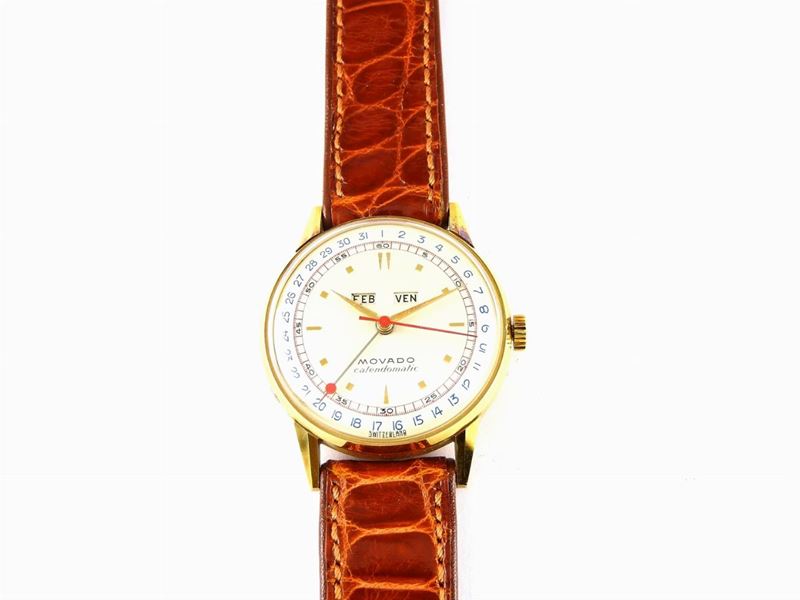 Orologio da Polso per Uomo Movado Calendomatic in Oro Giallo