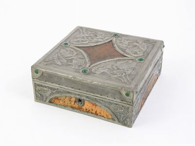 Cofanetto Portagioie Rivestito in Metallo e Cuoio