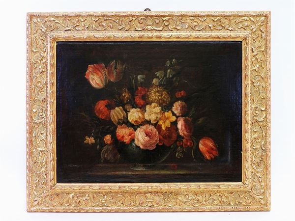 Seguace di Abraham Brueghel del XVIII secolo : Flowers in a Vase  - Auction Forniture and Old Master Paintings - Second session - III - Maison Bibelot - Casa d'Aste Firenze - Milano