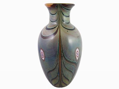 Vaso a Balaustro in Vetro Soffiato di Murano