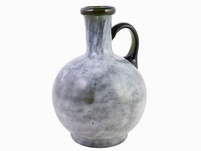 Vaso in Vetro Sommerso Verde e Grigio