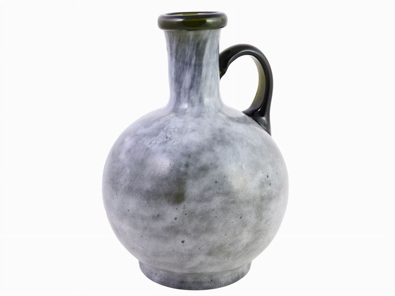 Vaso in Vetro Sommerso Verde e Grigio