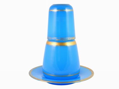 Bottiglia 'buonanotte' in Vetro Opaline Azzurro