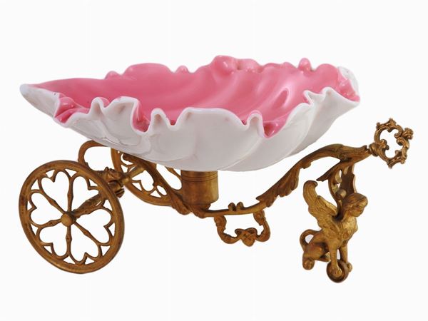 A Pink Opaline Glass an Gilded Bronze Bon Bon Bowl  (19th Century)  - Auction Forniture and Old Master Paintings - Second session - III - Maison Bibelot - Casa d'Aste Firenze - Milano