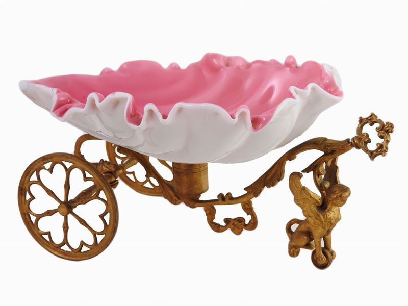 Porta Bon Bon in Vetro Opaline Rosa