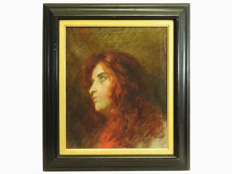 Stefano Ussi - Ritratto Femminile
