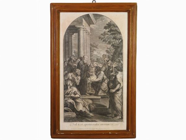 Jacob Frey : Scena di miracolo  ((1681-1752))  - Asta Arredi e dipinti antichi - Seconda sessione - III - Maison Bibelot - Casa d'Aste Firenze - Milano