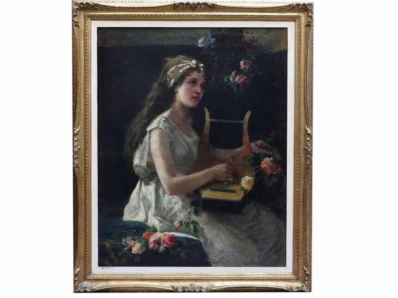 Scuola Inglese della Seconda Metà del XIX Secolo - Suonatrice di Lira