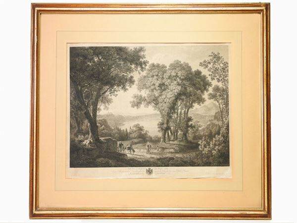 Johann Friedrich Frauenholz - Paesaggio campestre con personaggi