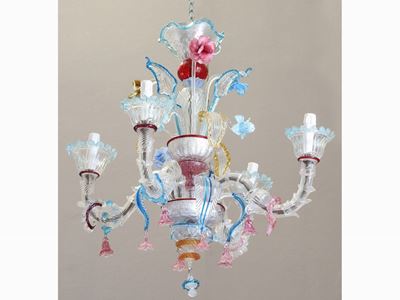 Lampadario in Vetro Soffiato di Murano