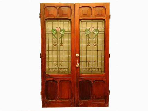 A Cherrywood and Glass Door  (early 20th Century)  - Auction Forniture and Old Master Paintings - Second session - III - Maison Bibelot - Casa d'Aste Firenze - Milano
