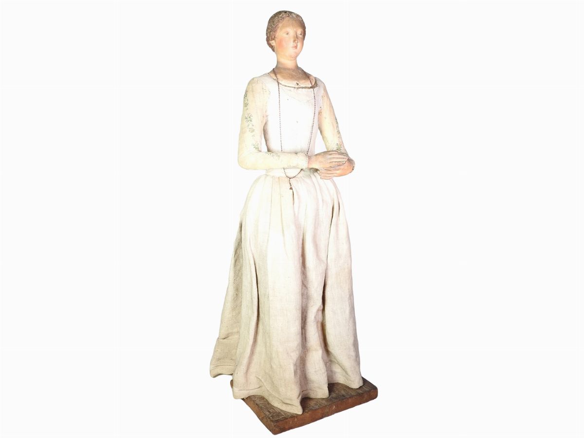 Figura di Dama in Cartapesta Policroma