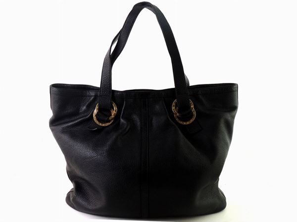 Black leather shoulder bag, Bulgari