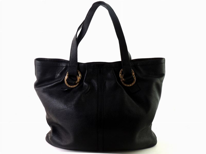 Borsa a Spalla in Pelle Nera, Bulgari