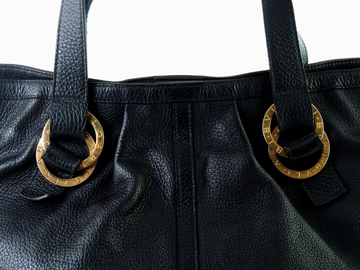 Borsa a Spalla in Pelle Nera, Bulgari