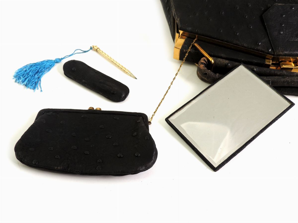 Beauty Case in Pelle di Struzzo