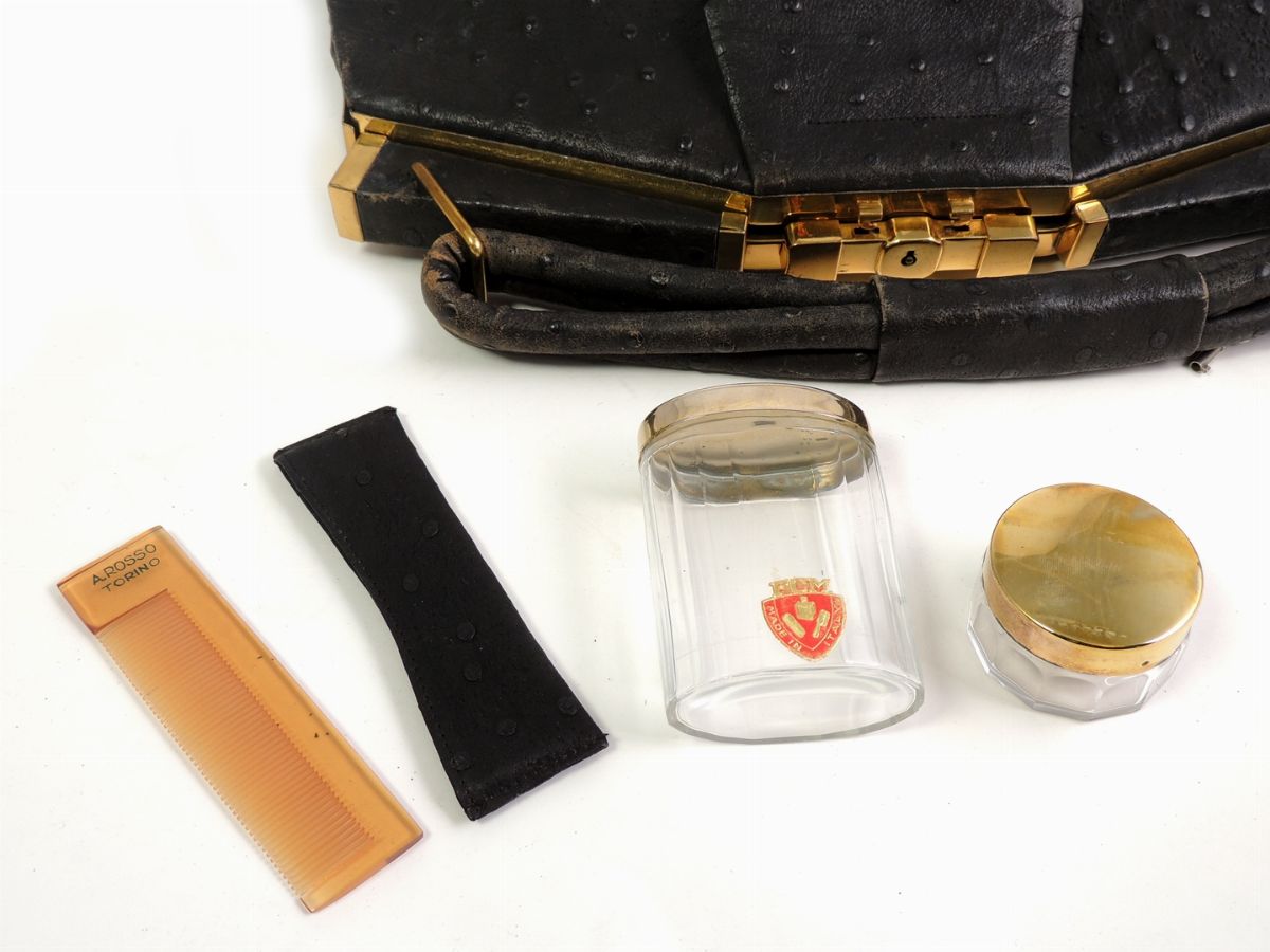 Beauty Case in Pelle di Struzzo