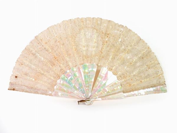 A Lace and Mother of Pearl Fan
