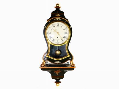 Orologio Cartel in Legno Laccato e in Parte Dorato
