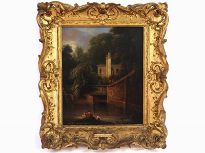 Paesaggio Fluviale con Personaggi