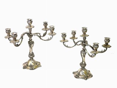 Coppia di Candelabri in Argento
