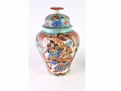 Vaso con Tappo in Porcellana Policroma
