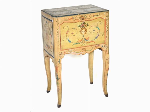 A Lacquered and Painted Night Table