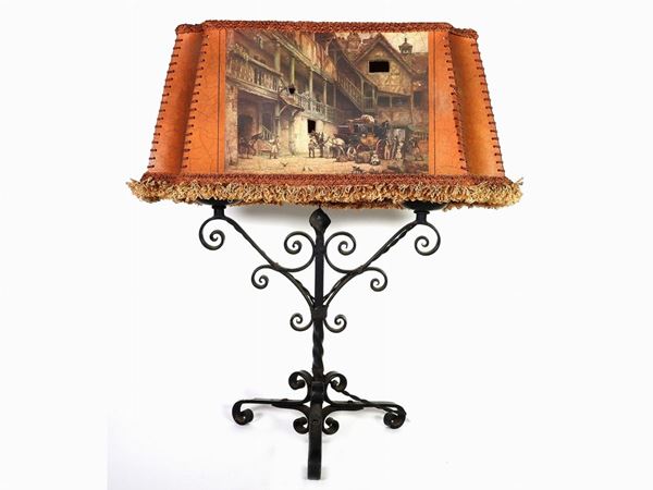 A Wrought Iron Table Lamp