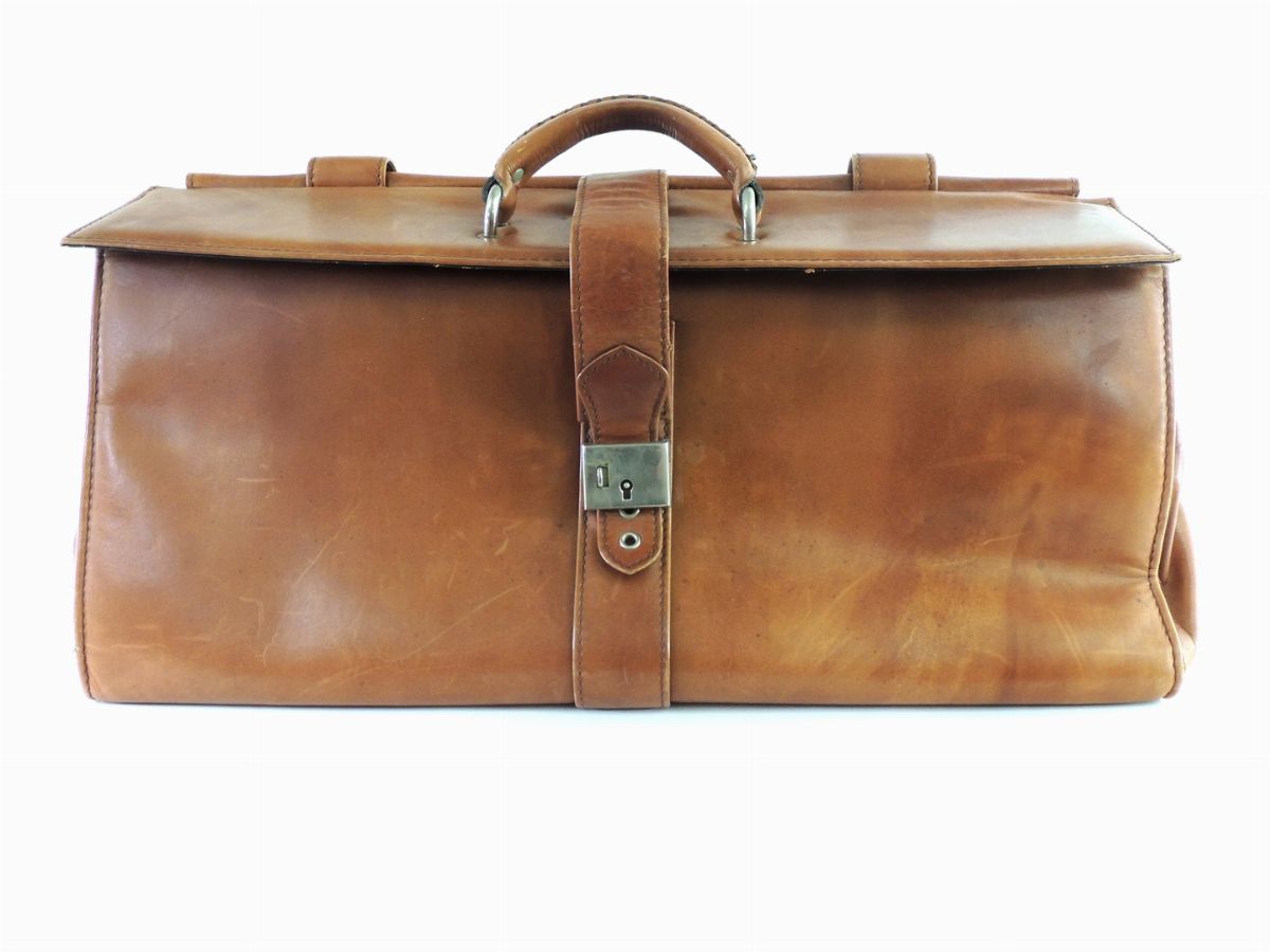 Doctor Bag in Pelle Color Cuoio, Roberta di Camerino