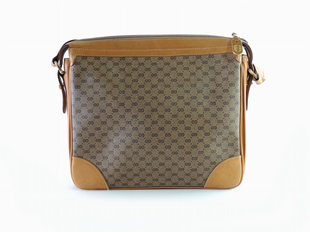 Borsa a Tracolla in Tela Monogram e Pelle, Gucci