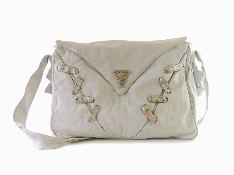 Borsa a Tracolla in Pelle Color Ghiaccio, Wilma Spagli