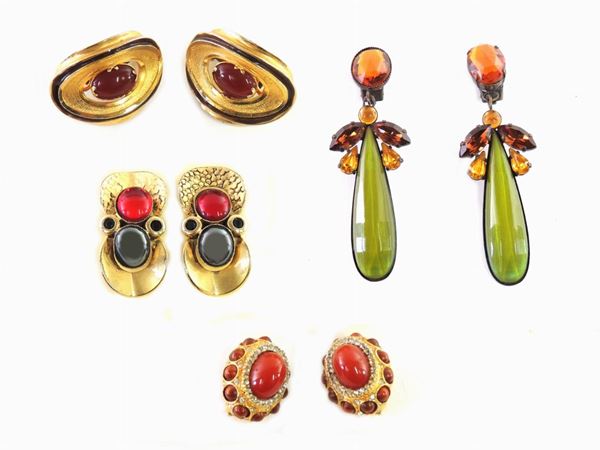 Four pair of earrings
