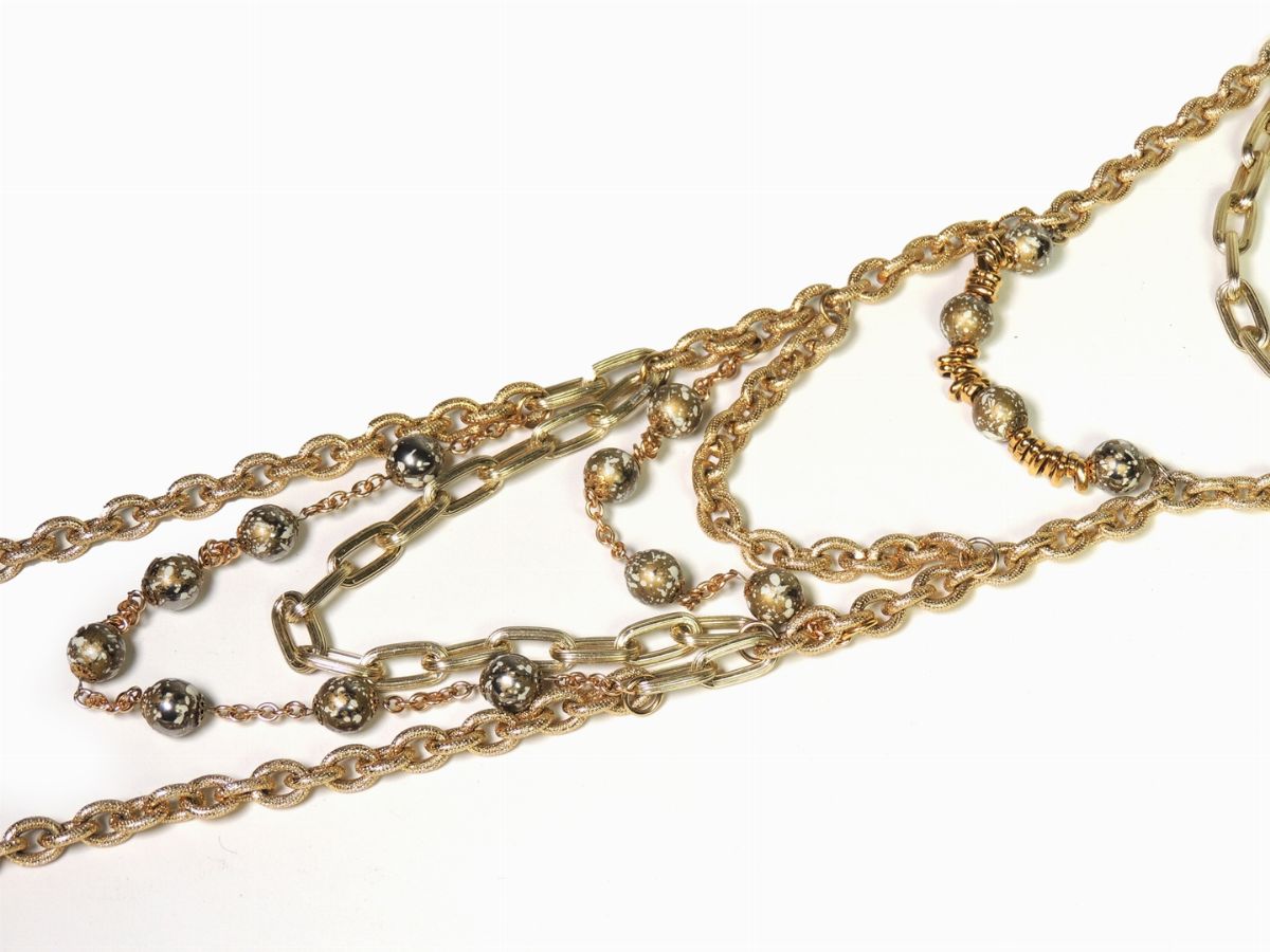 Collana in Alluminio e Metallo Dorato