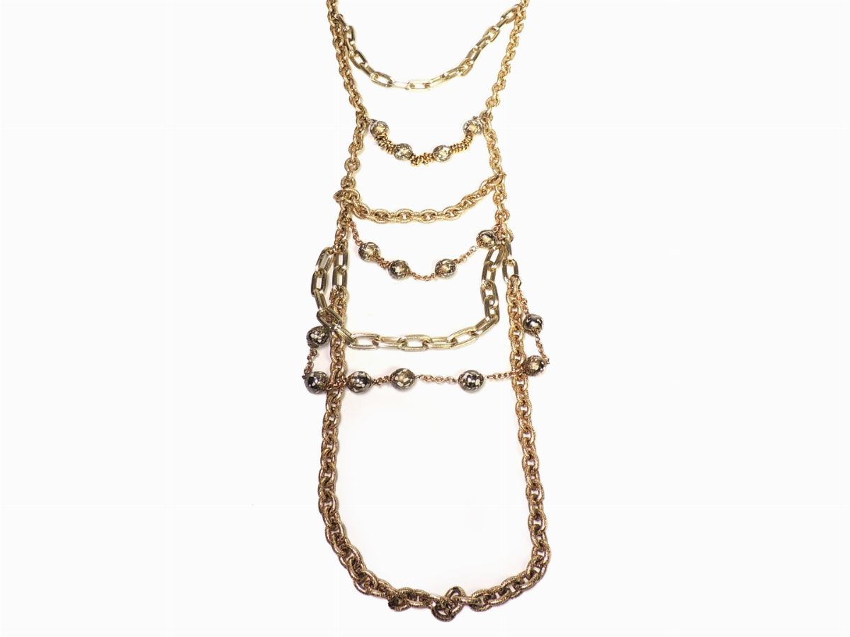 Collana in Alluminio e Metallo Dorato