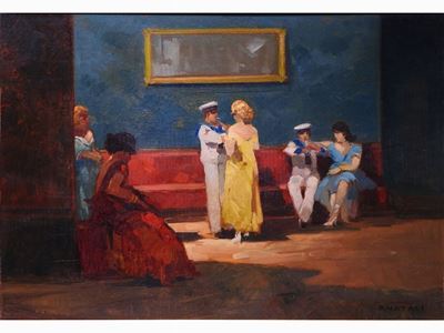 Casa di Appuntamenti con Figure Femminili e Marinai Fine Anni Trenta/inizio Anni Quaranta