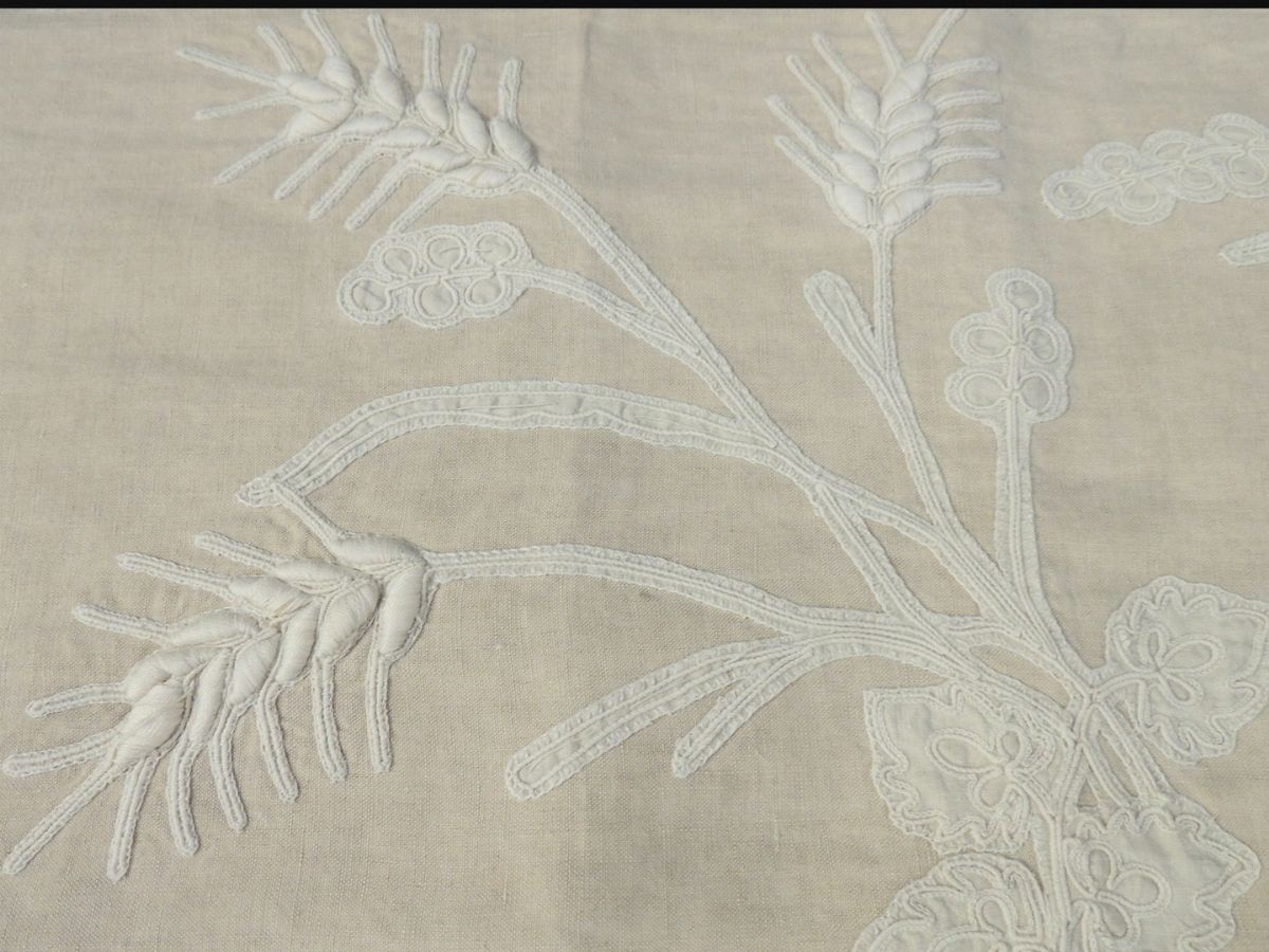 Pannello Ornamentale in Lino Ecrù