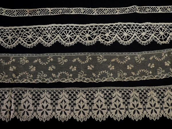 Nove bordure in cotone, lino e tulle