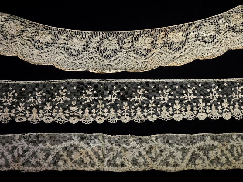 Sei Bordure in Cotone, Lino e Tulle