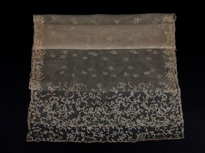 Velo in Tulle Beige Ricamato
