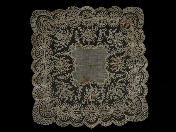 Embroidered lace bridal handkerchief