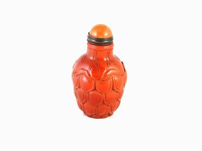 Snuff Bottle in Vetro Rosso