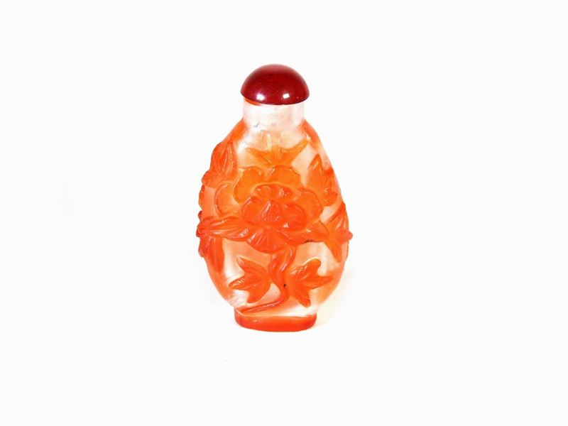 Snuff Bottle in Vetro Cammeo
