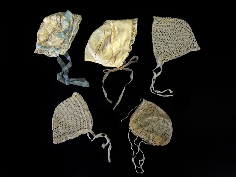Cinque Cuffiette in Batista di Lino e Cotone