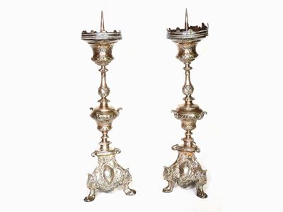 Coppia di Torciere in Argento