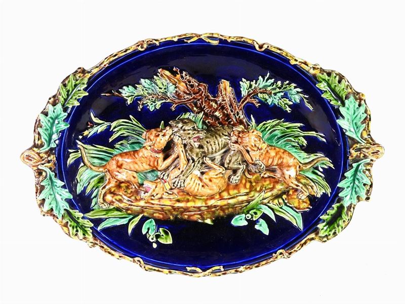 Grande Vassoio da Parata in Maiolica Policroma