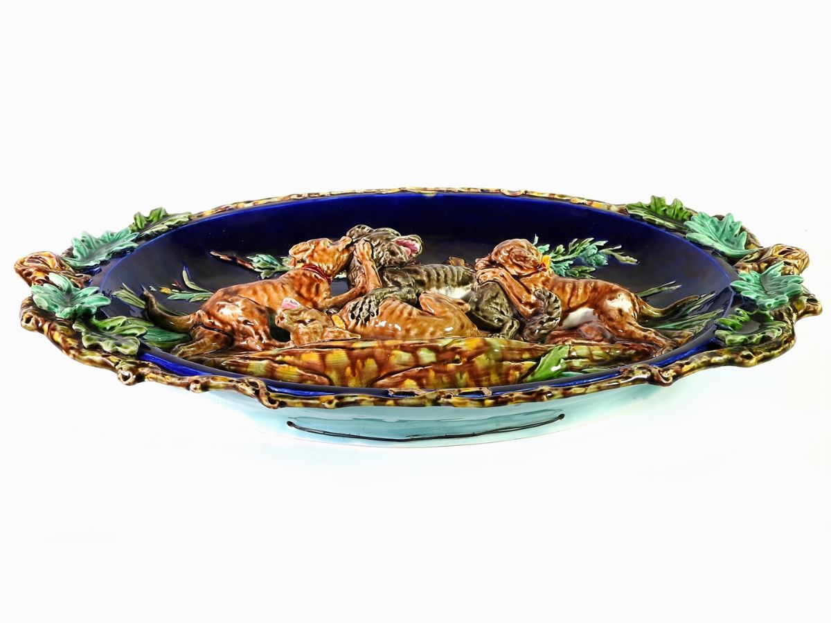 Grande Vassoio da Parata in Maiolica Policroma