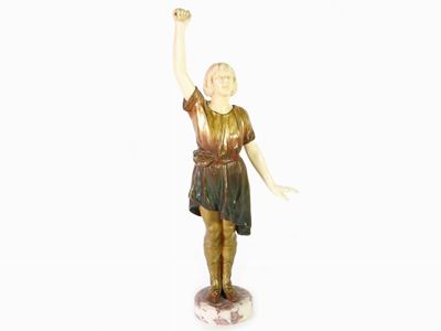 Scultura in Avorio e Bronzo Dorato