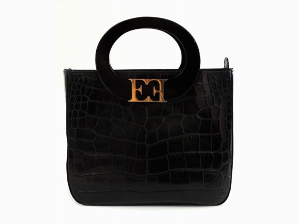 Black leather handbag, Escada